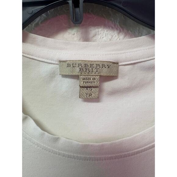 Burberry Plaid Cuff Tee White Size XS - Picture 3 of 7